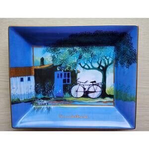 TRINKET DISH-ROSINA WACHTMEISTER-Germany-Blue Gold-Display-Candy-Rare Design
